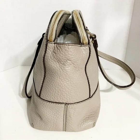 kate spade Taupe Pebbled Leather Grove Court Lainey Satchel Fully Lined Top Hand - Picture 7 of 14